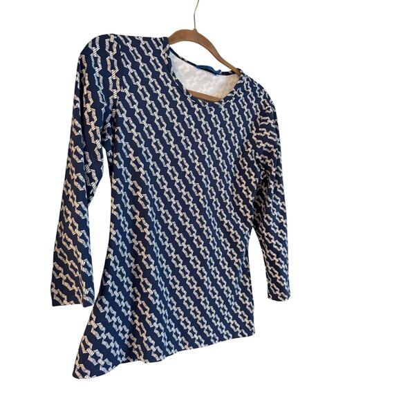 J. McLaughlin Women’s 3/4 Sleeve Signature Tee Shirt Blue Size Small NWOT - Picture 3 of 7